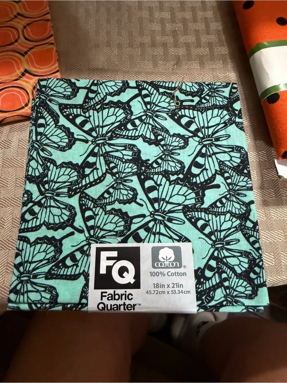 Colorful Fat Quarter Fabric Bundle - Owls, Cacti, Orange Geometric